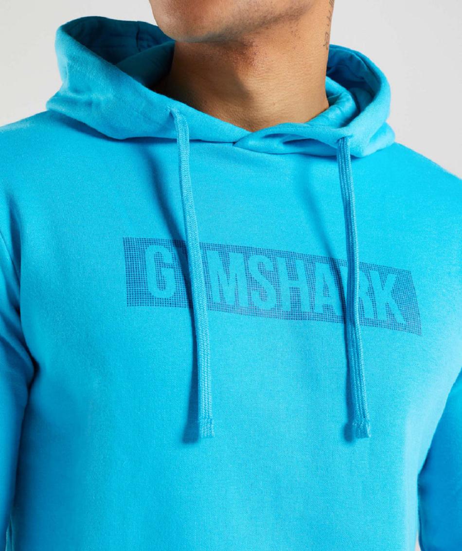 Sudadera Con Capucha Gymshark Block Hombre Gris Oscuro Azules | CO 3617HAP